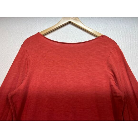 Old Navy Womens Maternity V Neck Blouson Sleeve Midi Swing Dress Sz XL Coral Red - Picture 11 of 12